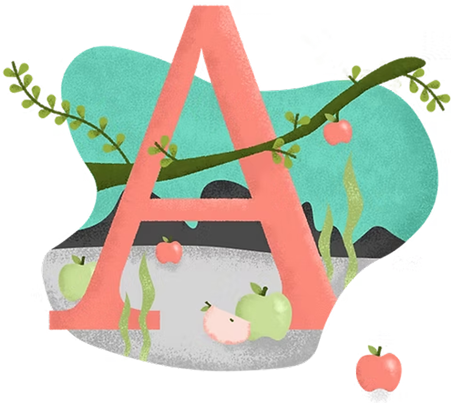 A for Apple - Educational illustration